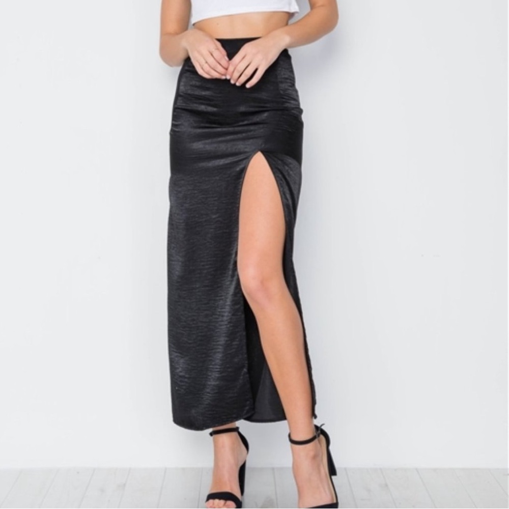 Night and Day long satin skirt with slit